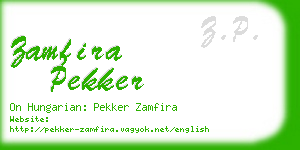 zamfira pekker business card